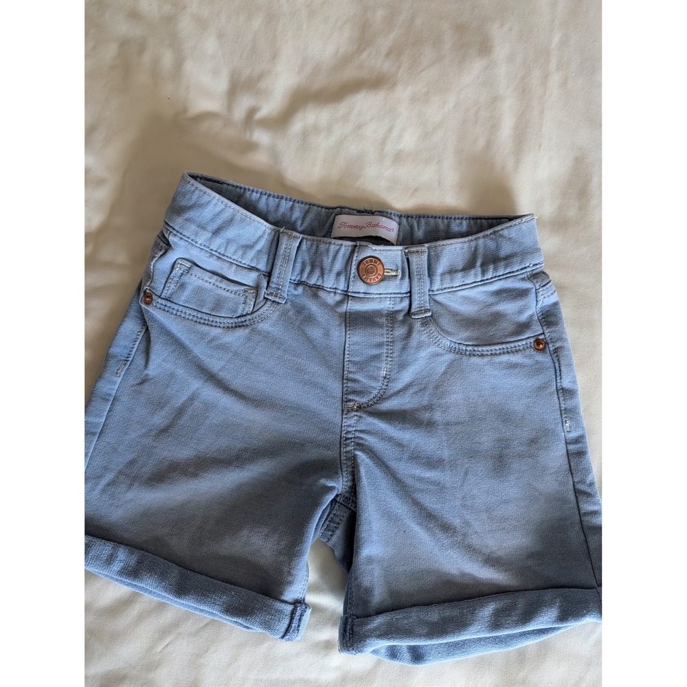 Tommy Bahama Girls Light Wash Denim Cuffed Shorts Size‎ 8 Blue Casual
